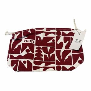Vuori Holiday 2025 Pouch Strawberry Red Canvas Zip Pouch NWT PA1